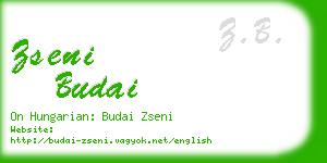 zseni budai business card